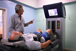 Chiropractor Kelly Greer talks with a patient at the Caribbean Health and Fitness Complex at Beeston Hill on St. Croix. Chiropractor Kelly Greer talks with a patient at the Caribbean Health and Fitness Complex at Beeston Hill on St. Croix.